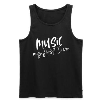 Musique - Mon premier amour - Débardeur bio Premium Homme - noir - Devant - Michal (187cm)