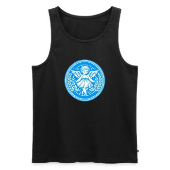 Guardian Angel Logo - Men's Premium Organic Tank Top - black - Front - Michal (187cm)