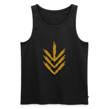 Pfeil nach unten Symbol Gold - Männer Premium Bio Tank Top - Schwarz - Vorne - Michal (187cm)