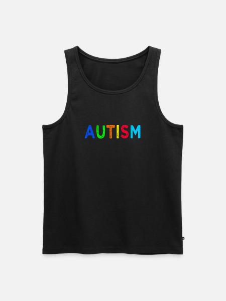 Arc-en-Ciel Autisme: Message d’Espoir - Débardeur bio Premium Homme - noir