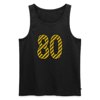80. 80 JAHRE. 80-JÄHRIGES JUBILÄUM. 80. GEBURTSTAG. - Männer Premium Bio Tank Top - Schwarz - Vorne - Michal (187cm)