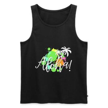 Aloha Tropen-Splash - Männer Premium Bio Tank Top - Schwarz - Vorne - Michal (187cm)