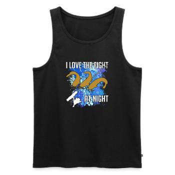 Wels Waller fischen Welssilhouette und Farbkleckse - Männer Premium Bio Tank Top - Schwarz - Vorne - Michal (187cm)