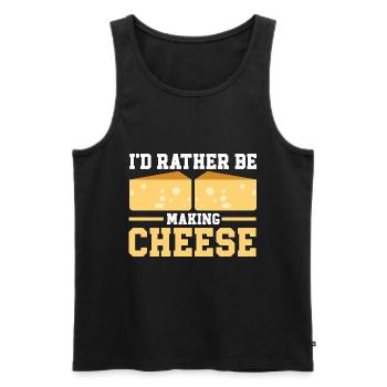 Fromagerie Amateur de fromage - Débardeur bio Premium Homme - noir - Devant - Michal (187cm)