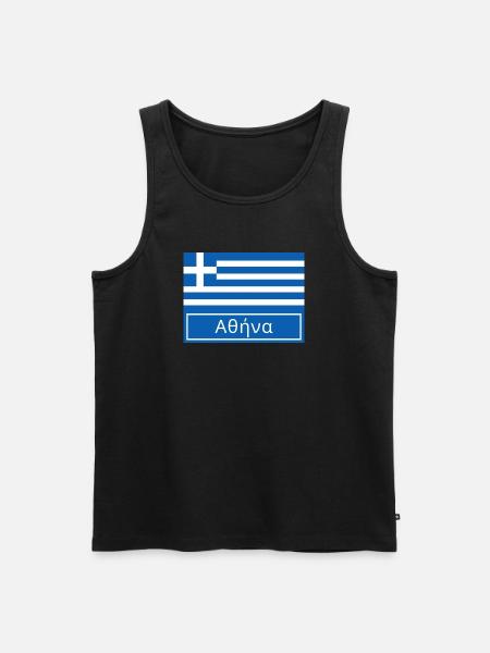 Athens Written in Greek - Men's Premium Organic Tank Top - black