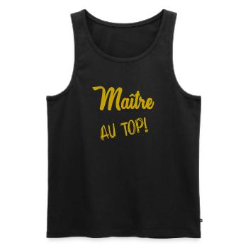 MEISTER. MEISTER - Männer Premium Bio Tank Top - Schwarz - Vorne - Michal (187cm)