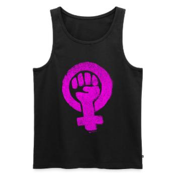Féministe Emancipation Féministe Féminisme Égalité - Débardeur bio Premium Homme - noir - Devant - Michal (187cm)