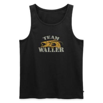 Team Waller - Wels fischen - Männer Premium Bio Tank Top - Schwarz - Vorne - Michal (187cm)