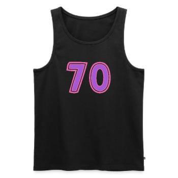 70. 70 JAHRE. 70-JÄHRIGES JUBILÄUM. 70-JÄHRIGES JUBILÄUM. - Männer Premium Bio Tank Top - Schwarz - Vorne - Michal (187cm)
