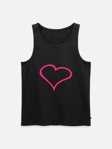 Herz Symbol Liebe Herzchen Rosa - Männer Premium Bio Tank Top - Schwarz