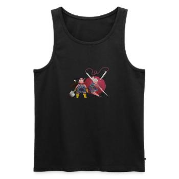 Abenteuer Omas - Männer Premium Bio Tank Top - Schwarz - Vorne - Michal (187cm)