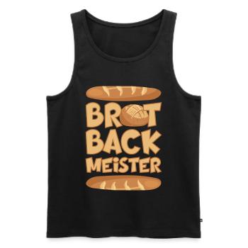 BROT BACKMEISTER BROT BACKEN - Männer Premium Bio Tank Top - Schwarz - Vorne - Michal (187cm)