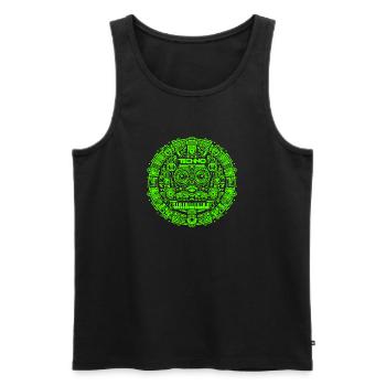 Techno Music Logo - Men's Premium Organic Tank Top - black - Front - Michal (187cm)