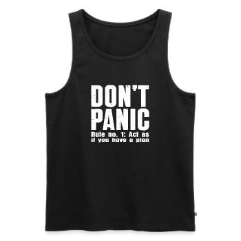 Keine Panik – Vertraulichkeitsmodus: EIN - Männer Premium Bio Tank Top - Schwarz - Vorne - Michal (187cm)