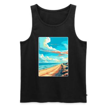 Zandvoort Pays-Bas Affiche de voyage vintage WPA - Débardeur bio Premium Homme - noir - Devant - Michal (187cm)