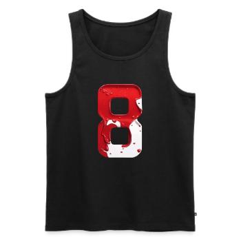 NR. 8 NUMMER 8 ROT WEIß 8. GEBURTSTAG - Männer Premium Bio Tank Top - Schwarz - Vorne - Michal (187cm)