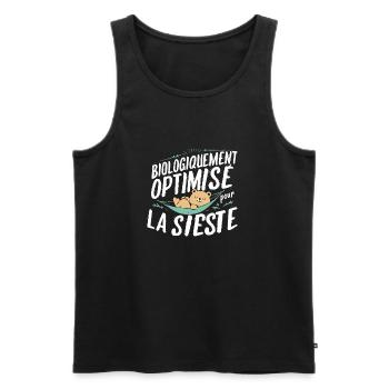 Biologiquement Optimisé Pour La Sieste - Débardeur bio Premium Homme - noir - Devant - Michal (187cm)