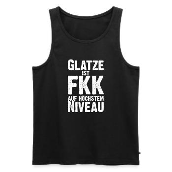 eine Glatze ist FKK auf höchstem Niveau - Männer Premium Bio Tank Top - Schwarz - Vorne - Michal (187cm)