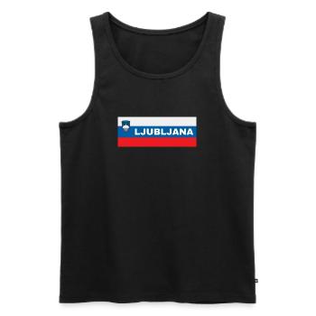Ljubljana City dans le drapeau slovène - Débardeur bio Premium Homme - noir - Devant - Michal (187cm)