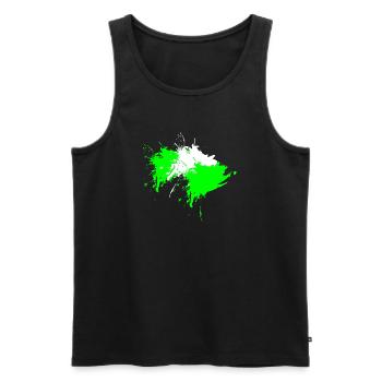 Klecks Fleck Flecke Weiß Hellgrün Vektor Design - Männer Premium Bio Tank Top - Schwarz - Vorne - Michal (187cm)