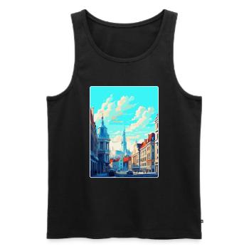 Brüssel Belgien Vintage Reiseplakat Souvenir - Männer Premium Bio Tank Top - Schwarz - Vorne - Michal (187cm)