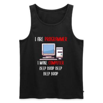 I Are Programmer Funny Computer Programming - Männer Premium Bio Tank Top - Schwarz - Vorne - Michal (187cm)