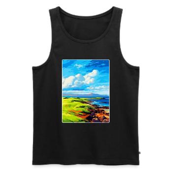 Île de Muck Écosse Royaume-Uni Affiche de voyage souvenir - Débardeur bio Premium Homme - noir - Devant - Michal (187cm)