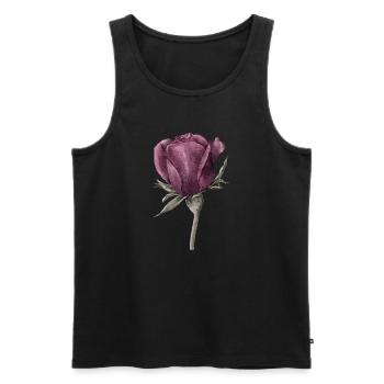 Rose Blume - Männer Premium Bio Tank Top - Schwarz - Vorne - Michal (187cm)