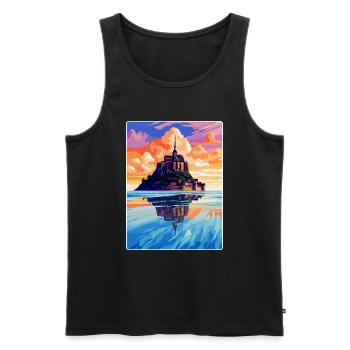 Mont Saint Michel Frankreich Vintage Reiseposter WPA - Männer Premium Bio Tank Top - Schwarz - Vorne - Michal (187cm)