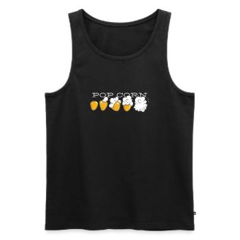Popcorn Evolution - Männer Premium Bio Tank Top - Schwarz - Vorne - Michal (187cm)
