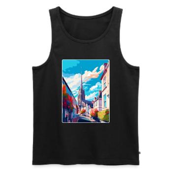 Truro, Angleterre, Royaume-Uni, Affiche de voyage vintage Art mural - Débardeur bio Premium Homme - noir - Devant - Michal (187cm)