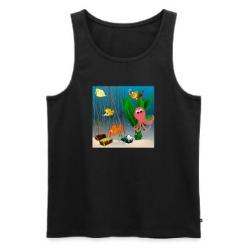 Unterwasserwelt - Männer Premium Bio Tank Top - Schwarz - Vorne - Michal (187cm)