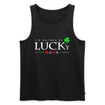 poker - Men's Premium Organic Tank Top - black - Front - Michal (187cm)