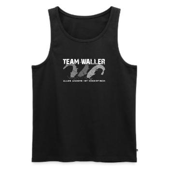 Wels angeln Waller fischen Team Waller - Männer Premium Bio Tank Top - Schwarz - Vorne - Michal (187cm)