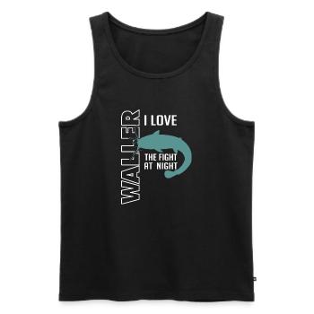 Waller fischen Nachtangeln Angler und Anglerin - Männer Premium Bio Tank Top - Schwarz - Vorne - Michal (187cm)