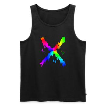 X Desing regenbogen - Männer Premium Bio Tank Top - Schwarz - Vorne - Michal (187cm)