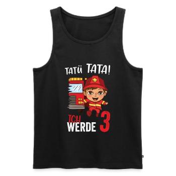 Tatü tata ich werde 3 Jahre Alt Feuerwehr - Männer Premium Bio Tank Top - Schwarz - Vorne - Michal (187cm)