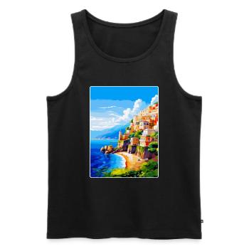 Amalfi Italien Vintage Reiseposter WPA Souvenir - Männer Premium Bio Tank Top - Schwarz - Vorne - Michal (187cm)
