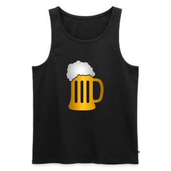 Golden Beer Krug Silhouette - Männer Premium Bio Tank Top - Schwarz - Vorne - Michal (187cm)