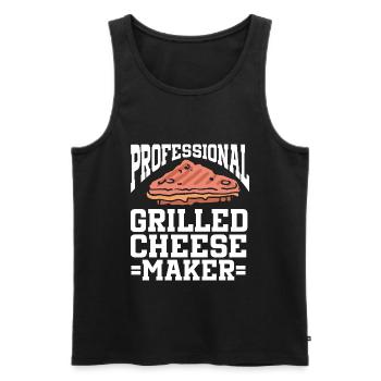 Fromagerie Amateur de fromage - Débardeur bio Premium Homme - noir - Devant - Michal (187cm)