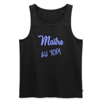 MASTER - Men's Premium Organic Tank Top - black - Front - Michal (187cm)