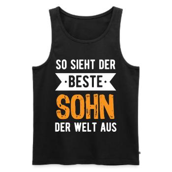 So sieht der beste Sohn der Welt aus - Männer Premium Bio Tank Top - Schwarz - Vorne - Michal (187cm)