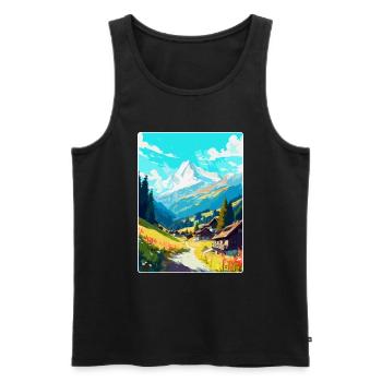 Mayrofen, Autriche, Affiche de voyage vintage, souvenir - Débardeur bio Premium Homme - noir - Devant - Michal (187cm)