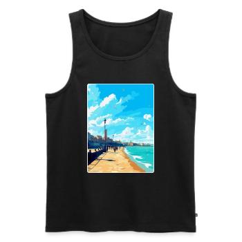 Margate Angleterre Royaume-Uni Affiche de voyage vintage souvenir - Débardeur bio Premium Homme - noir - Devant - Michal (187cm)