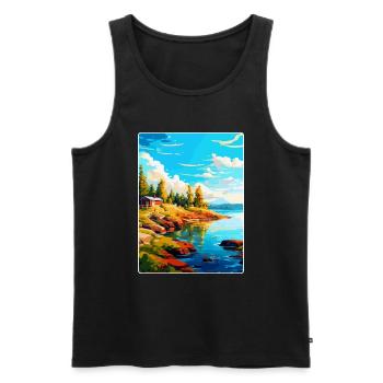 Ålandinseln Finnland Vintage Reiseplakat WPA - Männer Premium Bio Tank Top - Schwarz - Vorne - Michal (187cm)
