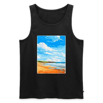 Constantine Bay, Cornwall, England, Vereinigtes Königreich, Reiseposter - Männer Premium Bio Tank Top - Schwarz - Vorne - Michal (187cm)
