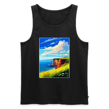 Berry Head Devon Vintage Voyage Poster Souvenir - Débardeur bio Premium Homme - noir - Devant - Michal (187cm)