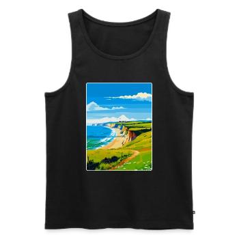 Dorset Uk Vintage Voyage Poster Souvenir WPA - Débardeur bio Premium Homme - noir - Devant - Michal (187cm)