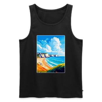 Dover England Uk Vintage Reiseplakat Souvenir - Männer Premium Bio Tank Top - Schwarz - Vorne - Michal (187cm)