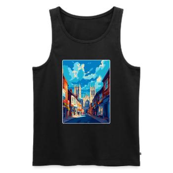 York Angleterre Royaume-Uni Affiche de voyage vintage Souvenir WPA - Débardeur bio Premium Homme - noir - Devant - Michal (187cm)